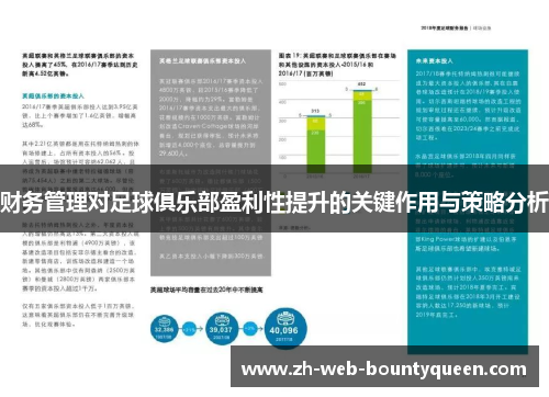 财务管理对足球俱乐部盈利性提升的关键作用与策略分析 财务管理对足球俱乐部盈利性提升的关键作用与策略分析