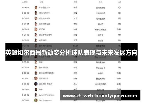英超切尔西最新动态分析球队表现与未来发展方向